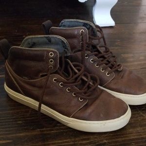 Mens Leather High Top Vans 8